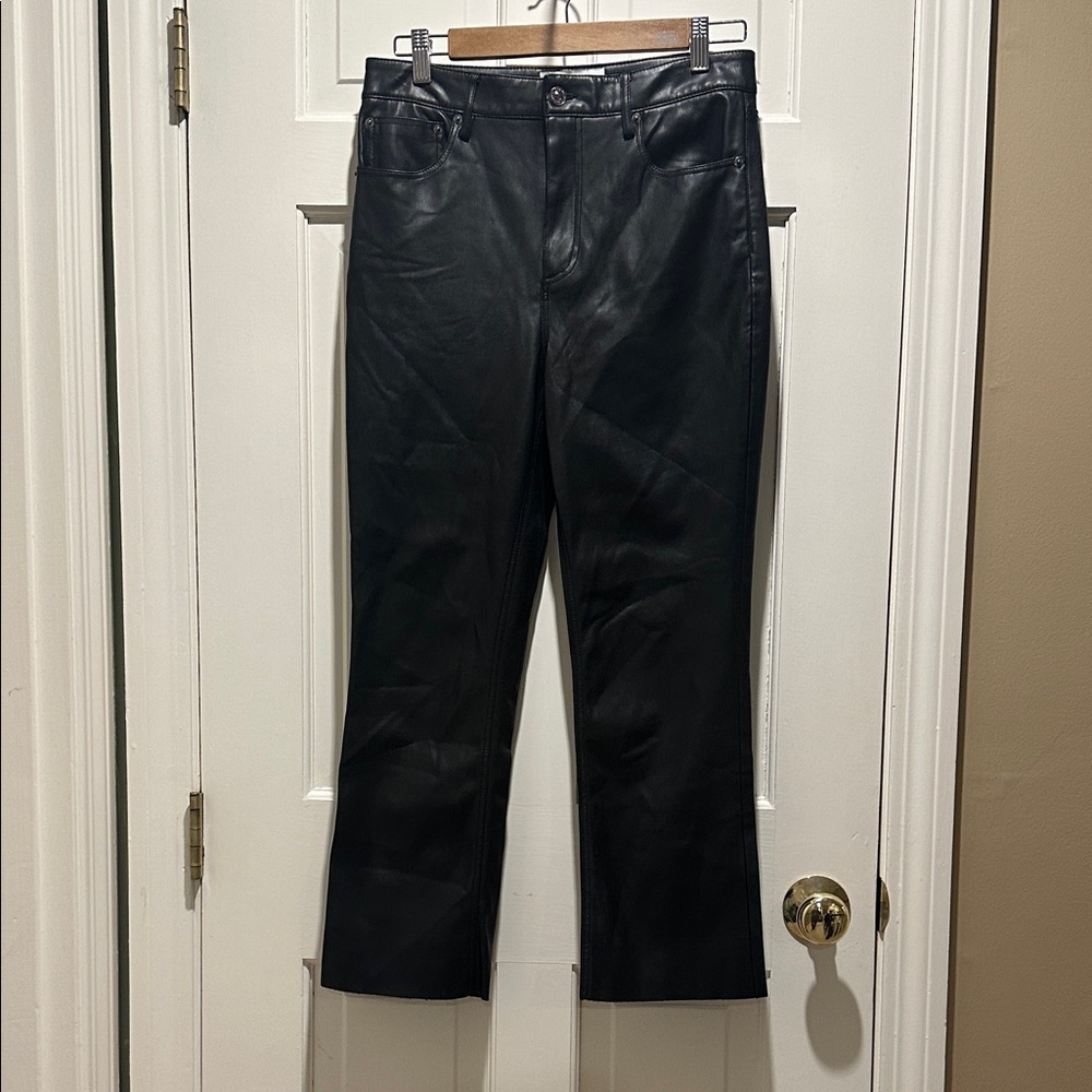 Zara Black Faux Leather Women Jeans